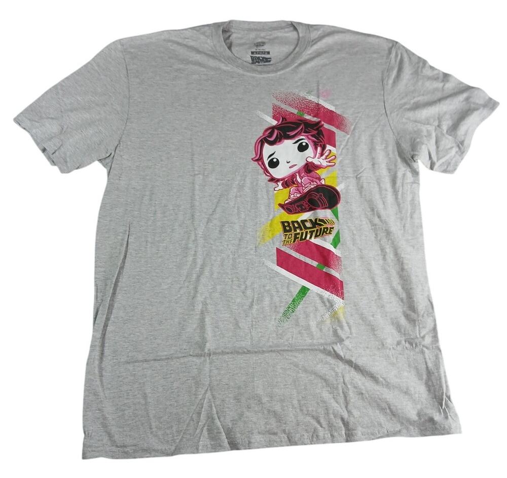 Funko Pop Back To The Future Shirt Mens XL Gray Short Sleeve Tee Cotton Blend